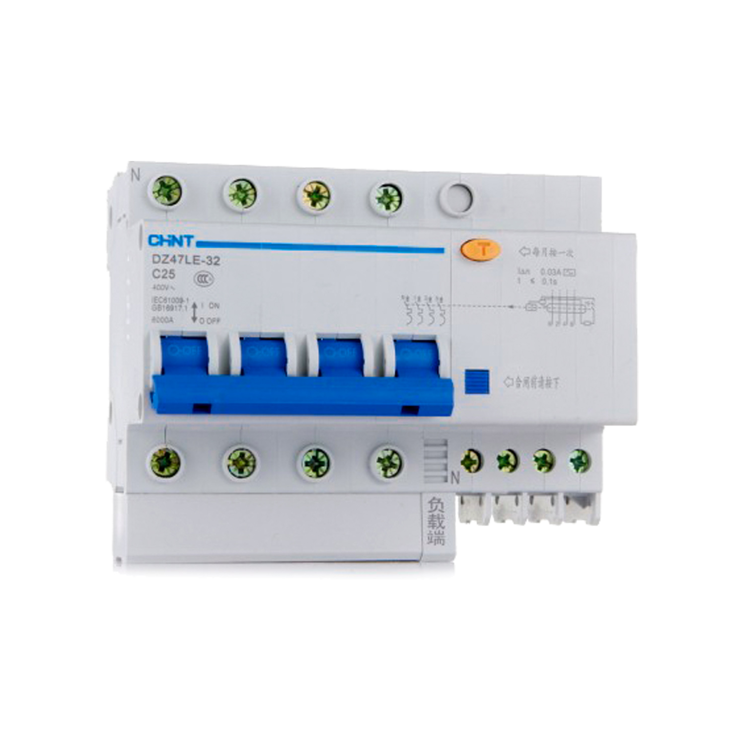 Дифавтомат CHINT DZ47LE-32 4P 30mA C25, C32