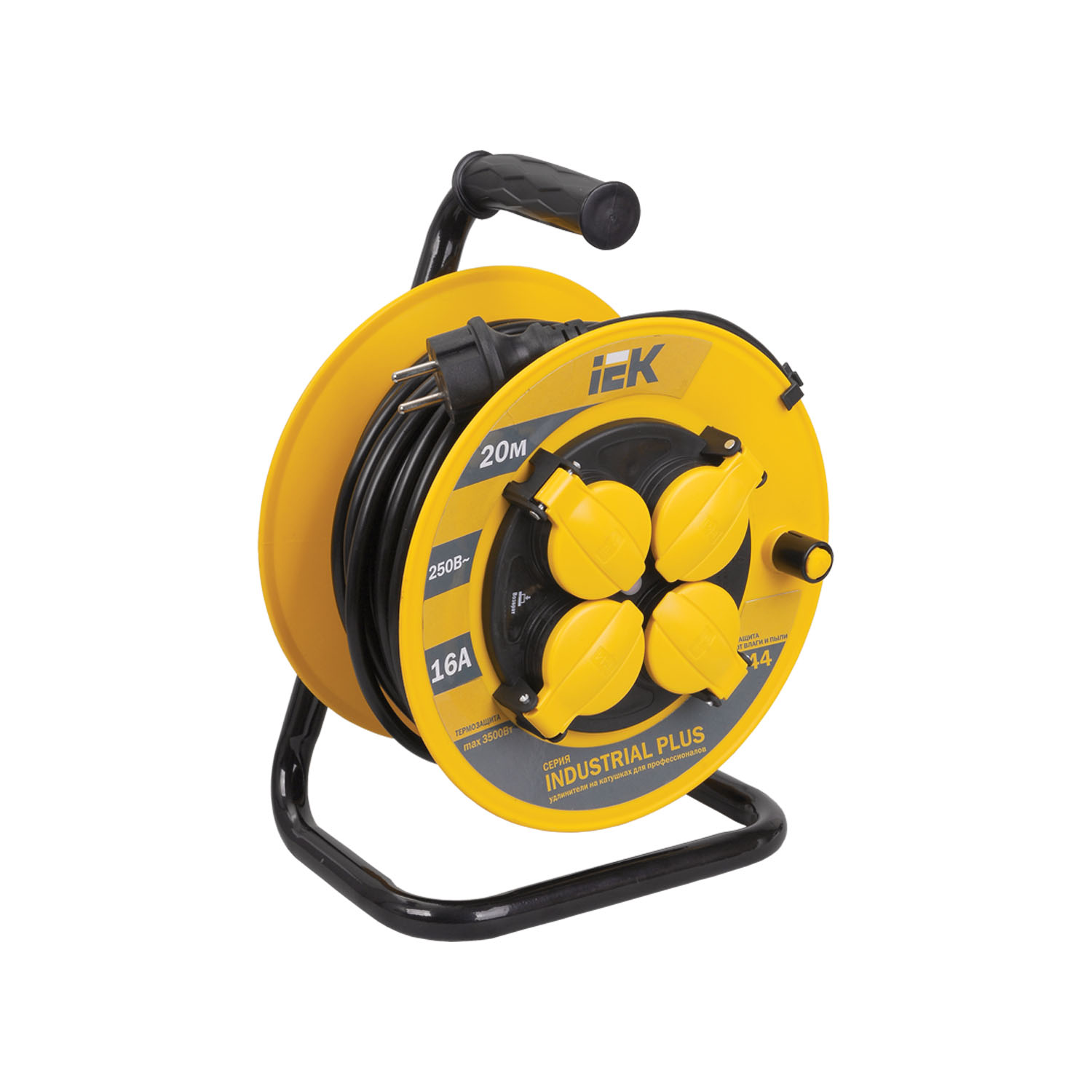 Катушка IEK УК20 с т/з 4 места 2Р+PЕ/20метров 3х1,5мм2 IP44 