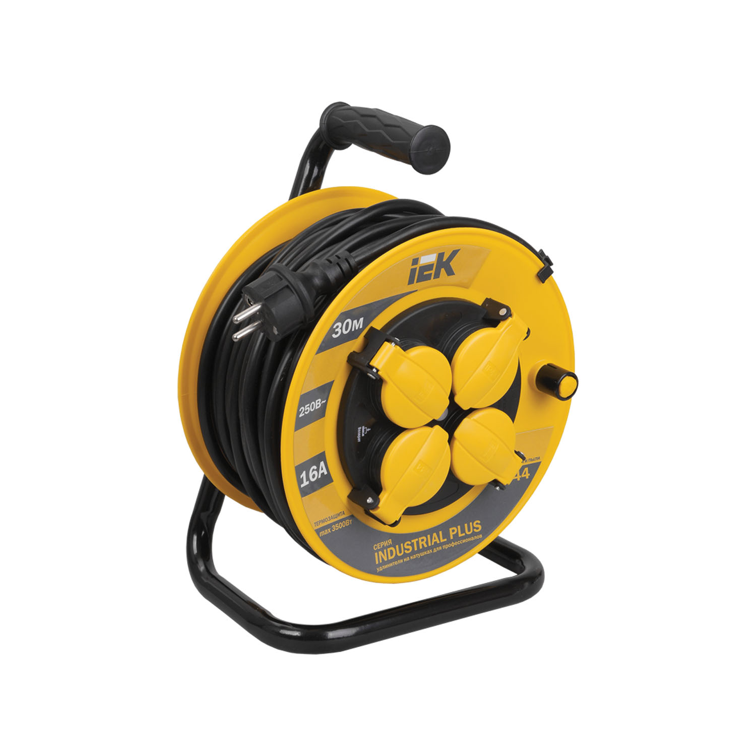 Катушка IEK УК30 с т/з 4 места 2Р+PЕ/30метров 3х1,5мм2 IP44 