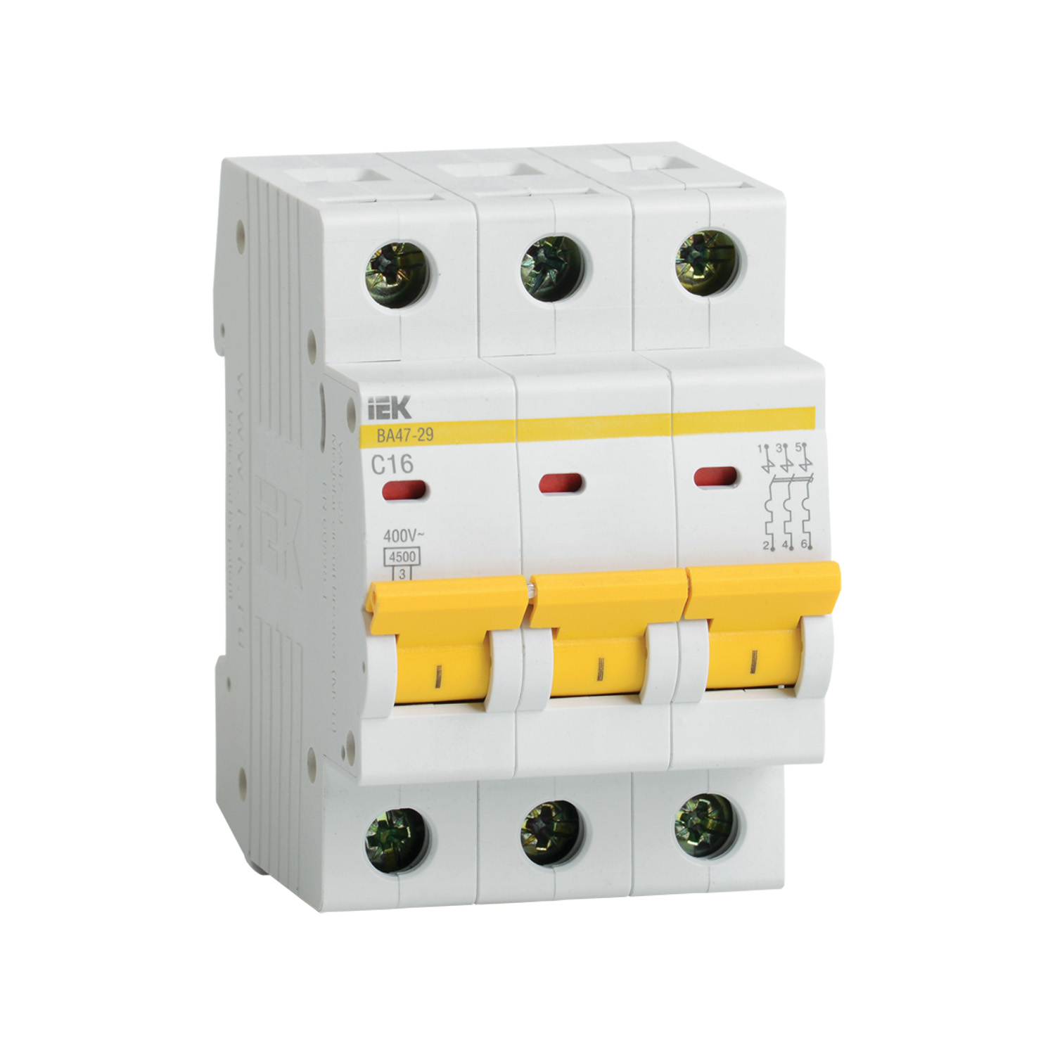 Автомат выключатель модульный IEK ВА 47-29 3P 16А 4,5кА