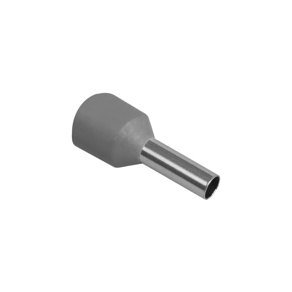 Наконечник-гильза IEK Е4009 4мм2 с изолированным фланцем (серый) (100шт)