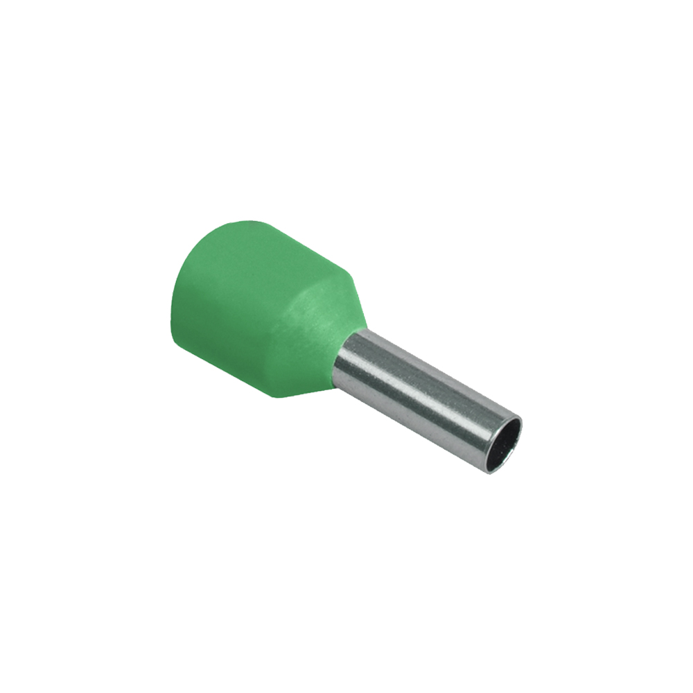 Наконечник-гильза IEK Е6018 6мм2 с изолированным фланцем (светло-зеленый) (100шт)