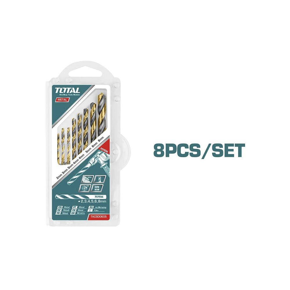 Набор спиральных сверл TOTAL TACSD0801