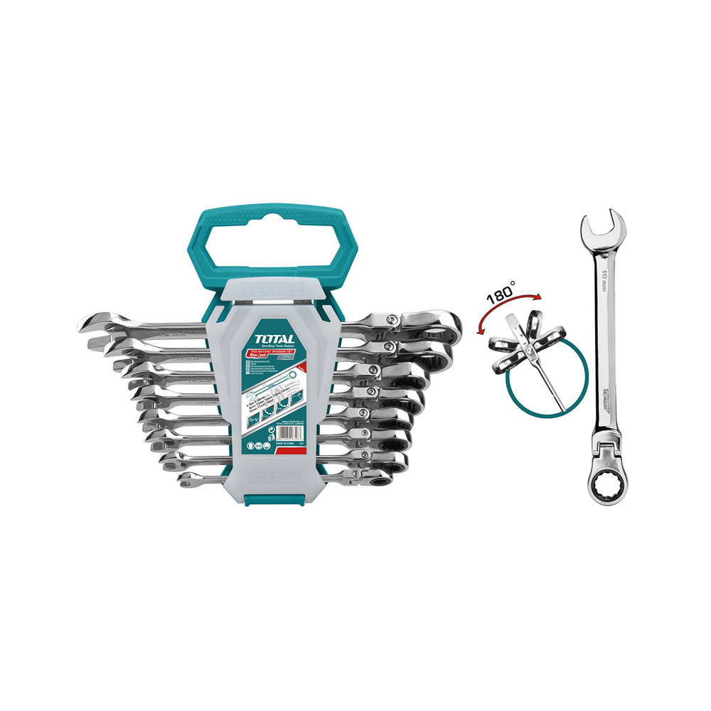 Набор гаечных ключей с трещоткой TOTAL THT102RK586