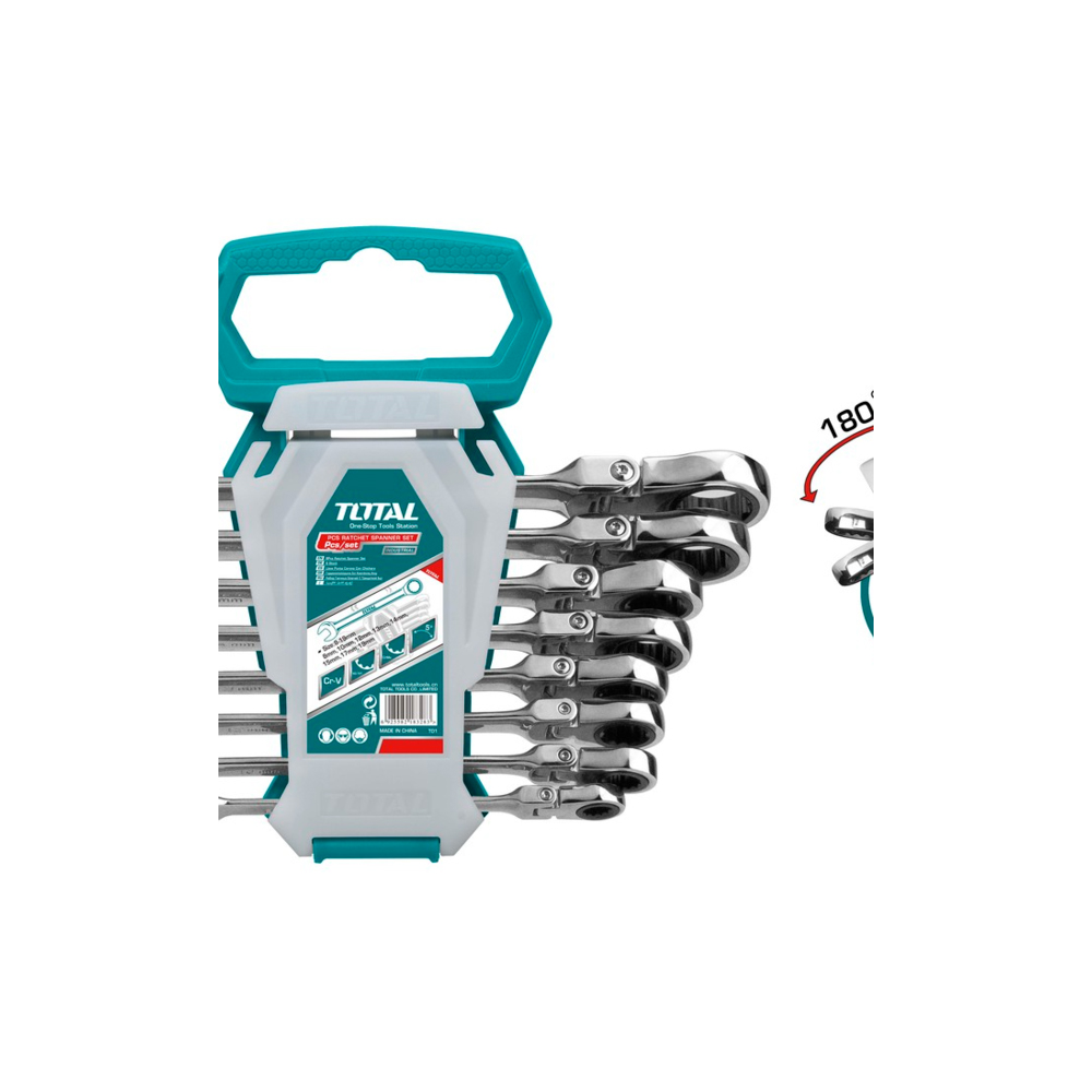 Набор гаечных ключей с трещоткой TOTAL THT102RK586