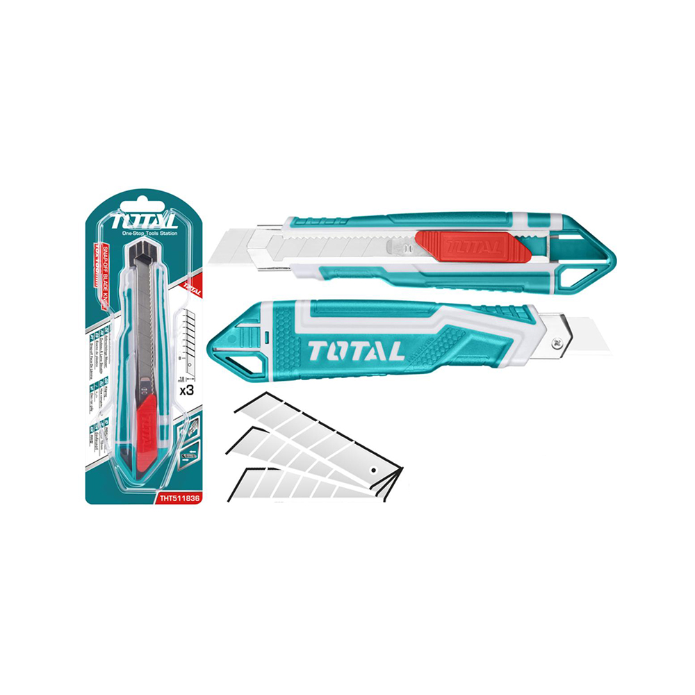 Нож с выдвижным отламывающим лезвием TOTAL THT511836