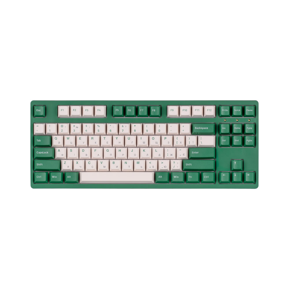 Клавиатура Akko 3087 Matcha Red Bean 87Key, CS Pink V2, USB-A, EN/UKR, No LED, Зеленый