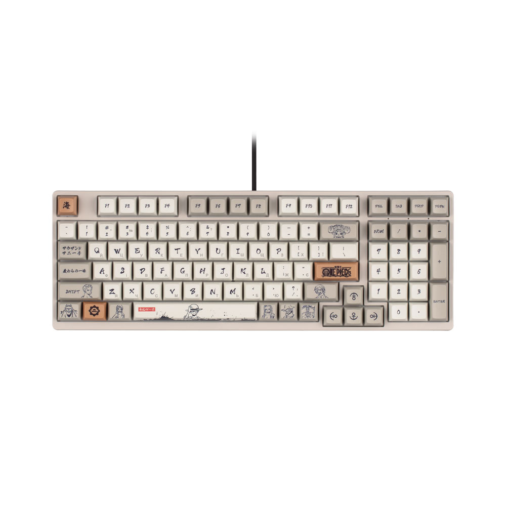 Клавиатура Akko 3098S One Piece Calligraphy 98Key, CS Jelly White, USB-A, Hot-swappable, EN/UKR, RGB, Серый