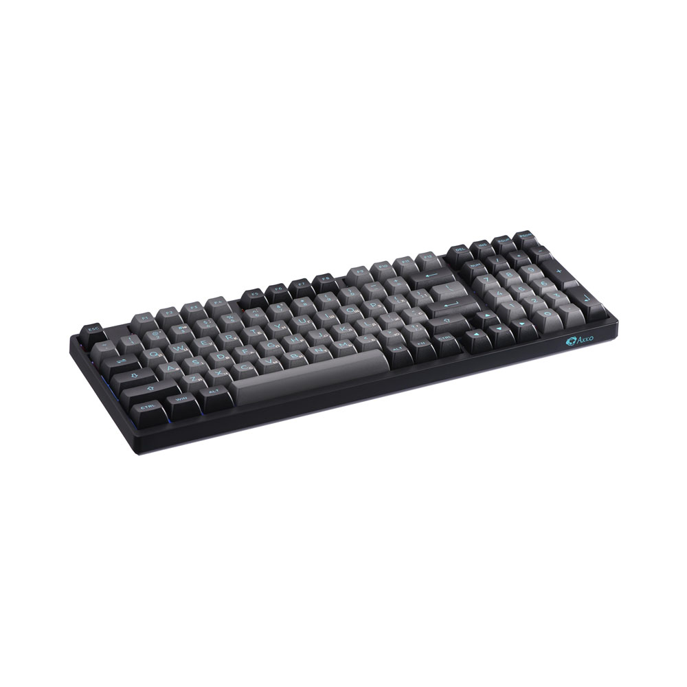 Клавиатура Akko 3098B Black&Cyan 98Key, CS Jelly White, BT/WL/USB-A, Hot-swappable, EN/UKR, RGB, Черный