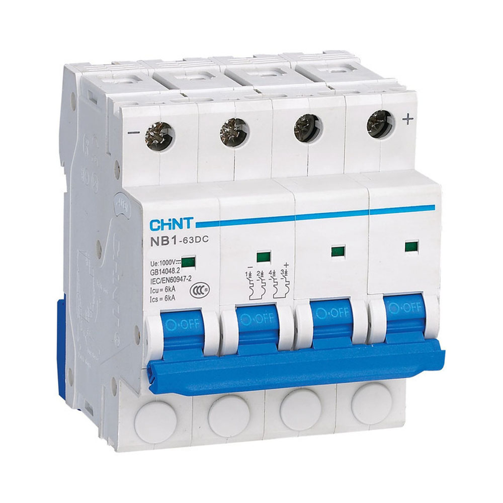 Автомат выключатель CHINT NB1-63DC 4P C10A DC1000V 6kA
