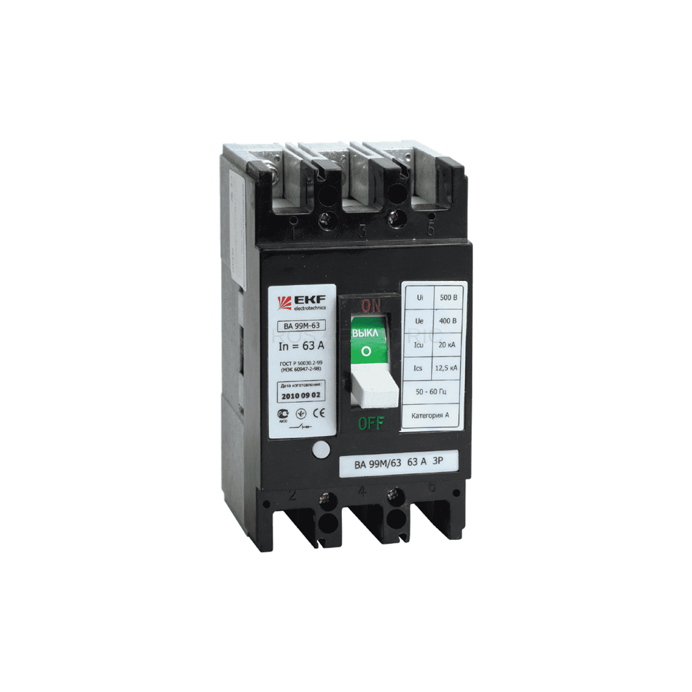 Автомат выключатель силовой EKF mccb99-63-50m 63/50A