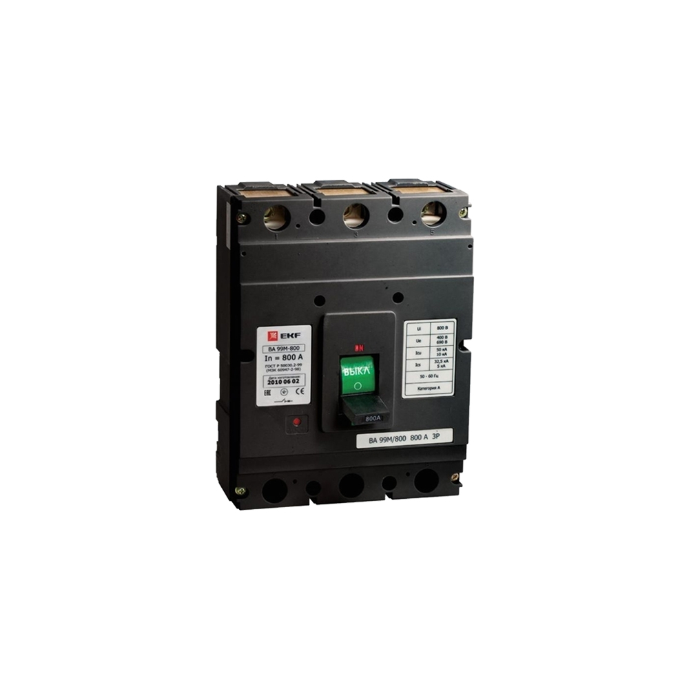 Автомат выключатель силовой EKF mccb99-800-800m 800/800A