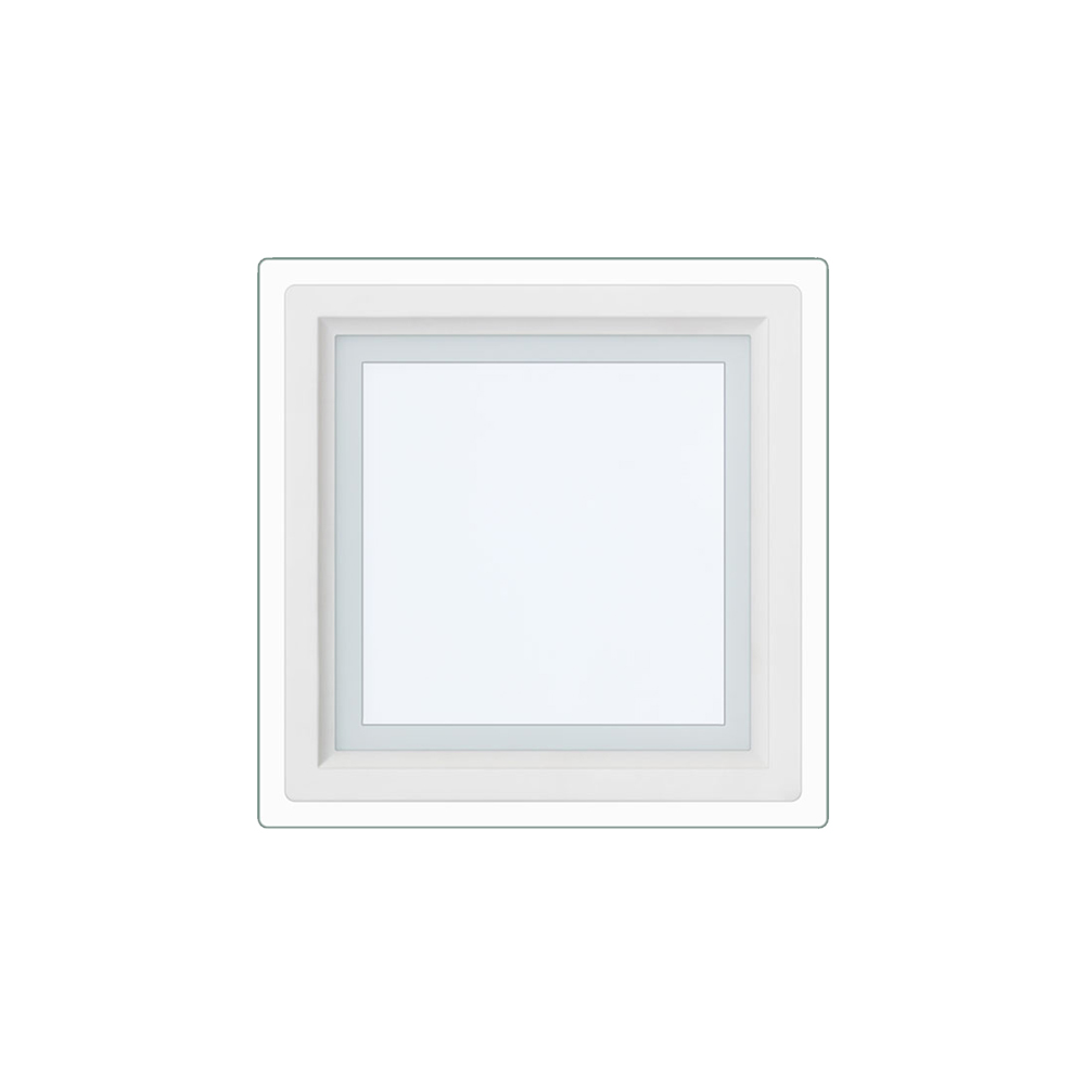 Светодиодный встраиваемый светильник квадратный UltraGlass ДВО1820 12W-6000K-Wh ELT