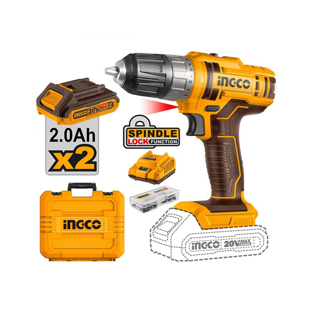 Аккумуляторная дрель-шуруповерт INGCO CDLI200528