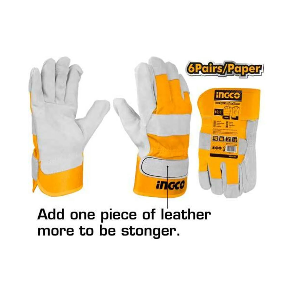 Перчатки кожанные INGCO HGVC01