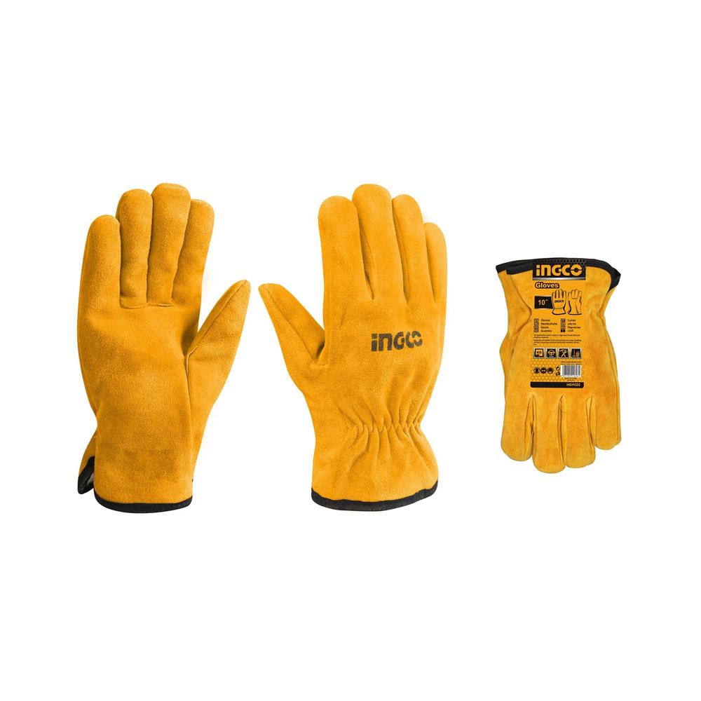 Перчатки замшевые спилковые INGCO HGVC02