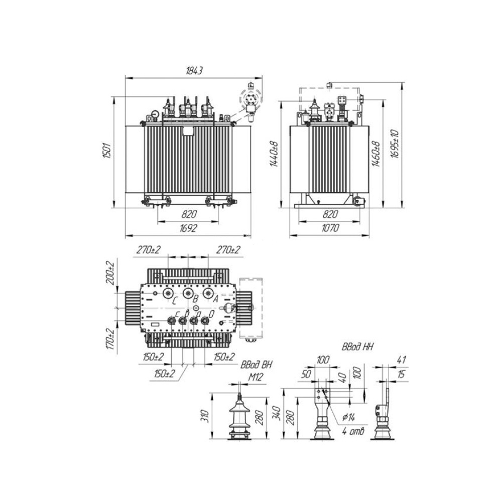 Трансформатор ТМГ-СЭЩ-1000/10-11 УХЛ1 6.00/0.40 Д/Yн-11