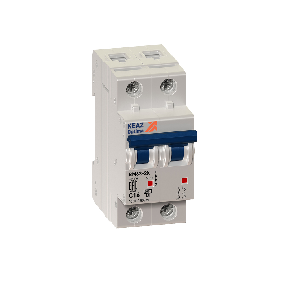 Автомат выключатель KEAZ OptiDin BM63-2C8-УХЛ3