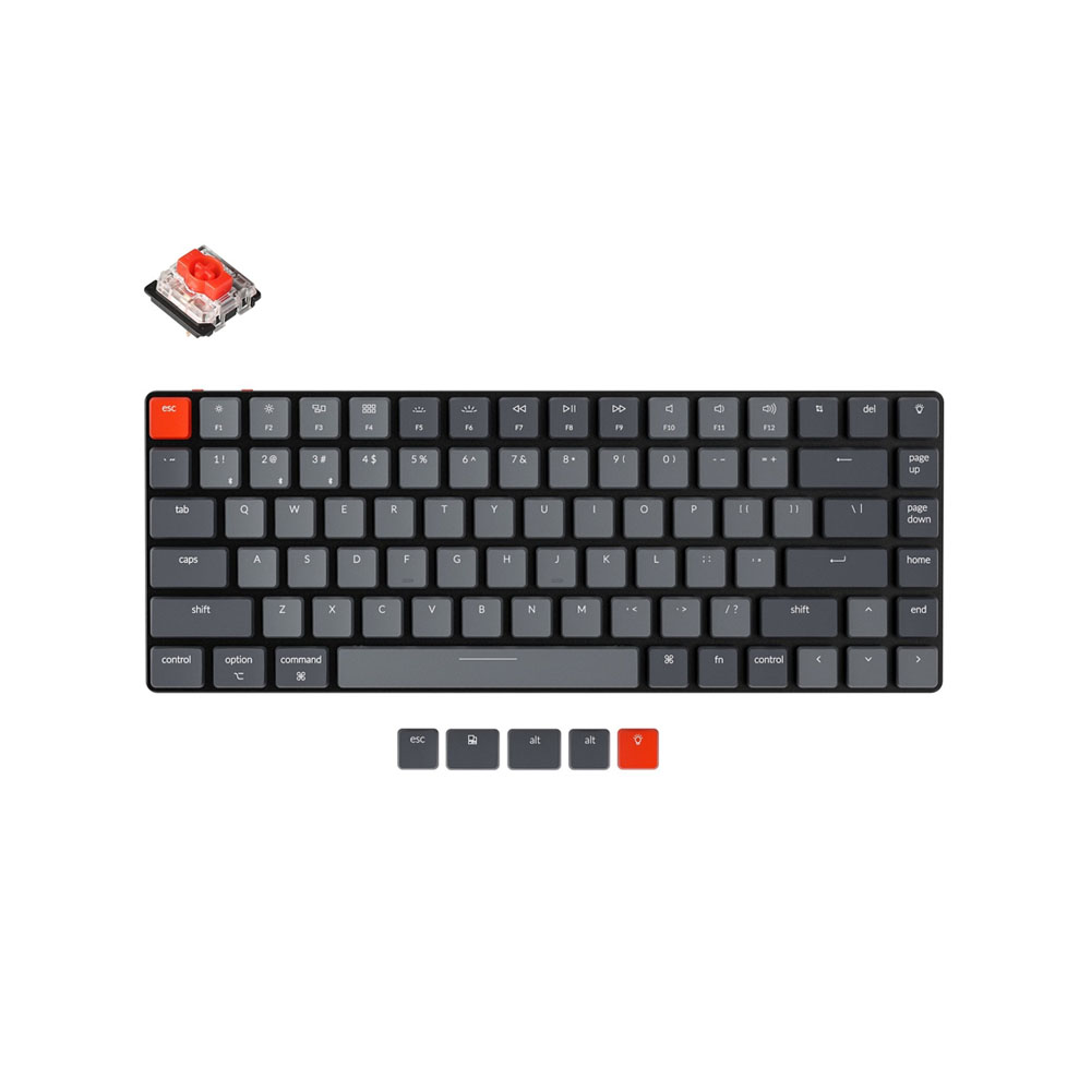 Клавиатура Keychron K3 84 Key, Low Profile, Hot-Swap, Optical, White, LED, Red