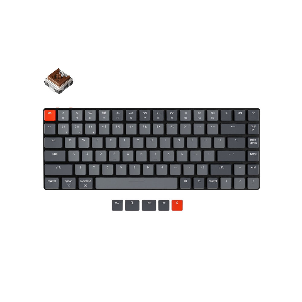 Клавиатура Keychron K3 84 Key, Low Profile, Hot-Swap, Optical, White, LED, Brown