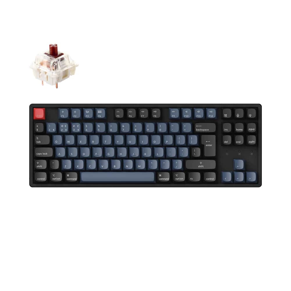 Клавиатура Keychron K8 87Key, Gateron G Pro Brown, Hot-Swap, Aluminum Frame, BT/USB-A, EN/UKR, RGB, Черный