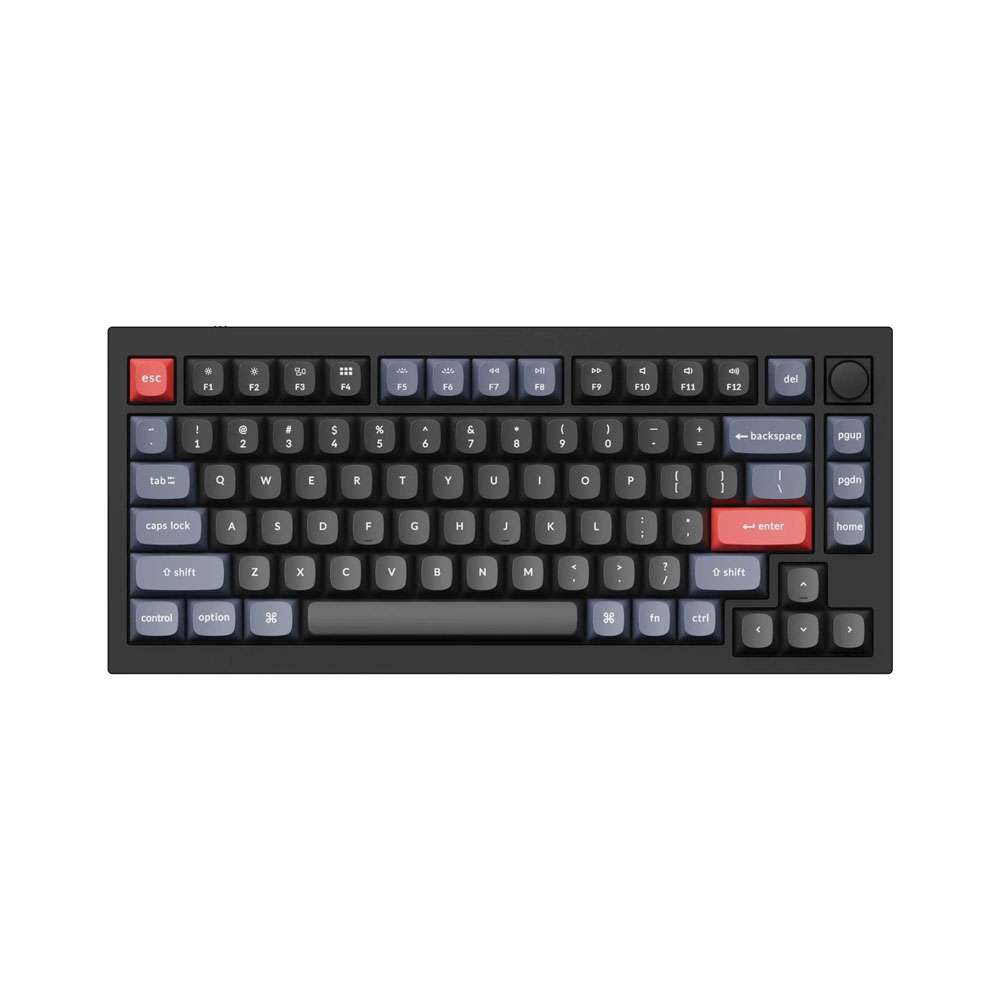 Клавиатура Keychron Q1 QMK HotSwappable, Gateron Phantom, Brown, RGB, Knob Black