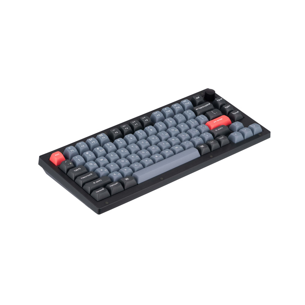 Клавиатура Keychron V1 84Key, Gateron G PRO Blue, USB-A, Hot-Swap, QMK, Knob, EN/UKR, RGB, Frosted Black