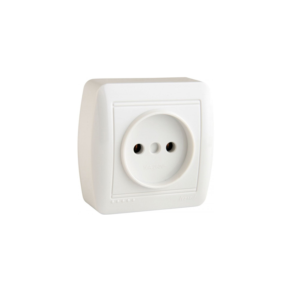 Розетка Demet 1-ная б/з белый Lezard