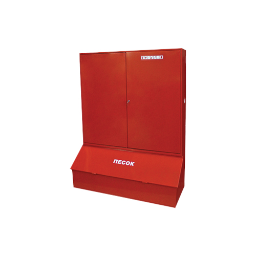 Пожарный уличный щит с баком под песок с комплектацией