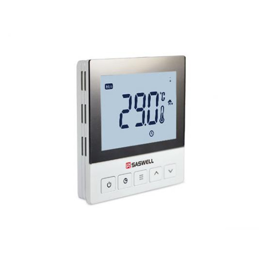 Термостат с ЖК экраном кнопочный SASWELL SAS921WHL-7 черный