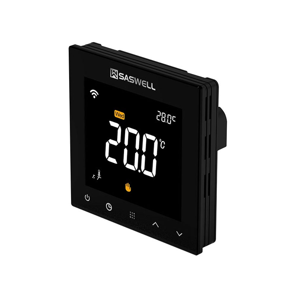 Термостат с ЖК экраном SASWELL SAS922WHL-7W-S-WIFI (черный)