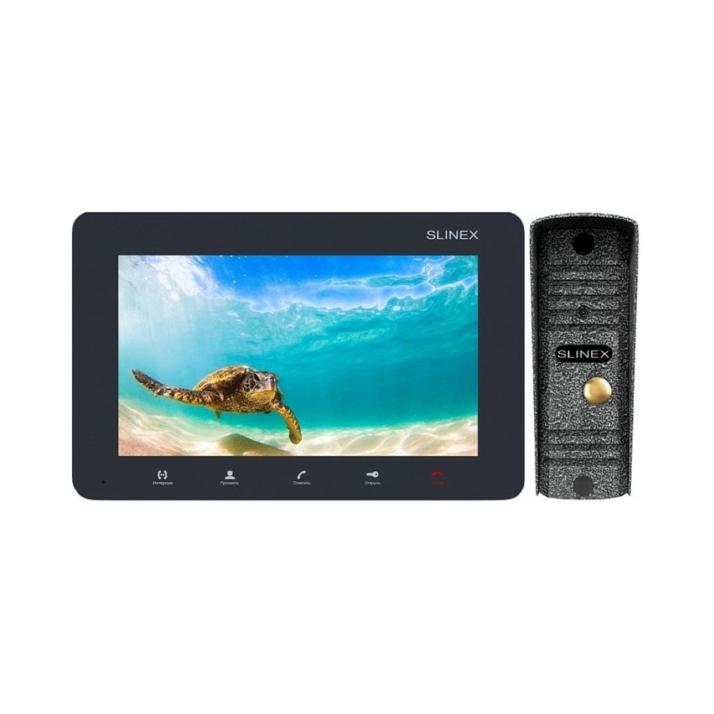 Комплект видеодомофона Slinex SM-07M Graphite + Вызывная панель Slinex ML-16HR Antique