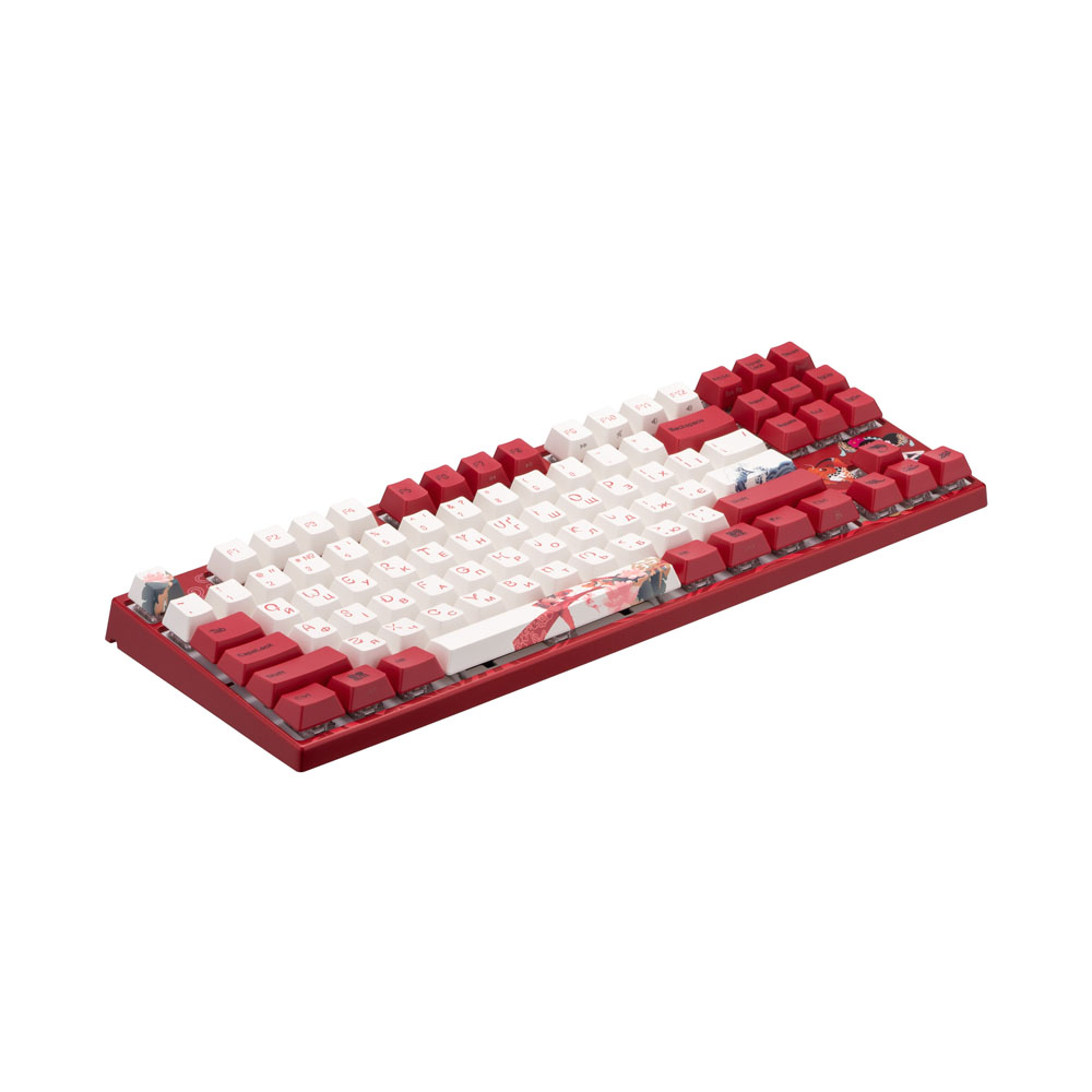 Клавиатура Varmilo VEM87 Koi 87Key, EC V2 Sakura, USB-A, EN/UKR, White Led, Красный